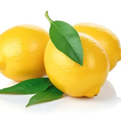 Several Bright Yellow Lemons With Green Leaves On A White Background 8 3297