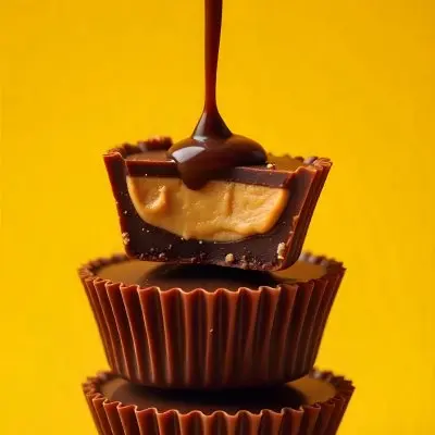 Stack Of Three Chocolate Peanut Butter Cups