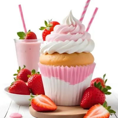 Two Desserts With Strawberries And Whipped Cream One In A Glass And One In A Cup The Desserts Have A Creamy Sweet Appearance And Are Garnished With Fresh Strawberry Slices 6 A619