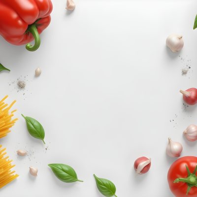 3d Model Red Pepper Garlic Basil Leaves Tomato Spaghetti Salt And Pepper On A White Background Figure Octane Render Volumetric Highly Detailed Videogame Aesthetic 18 F0c6 B800