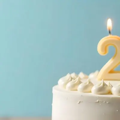 A Birthday Cake With White Frosting And A Candle In The Shape Of The Number 24 Light Blue Background 16 Cfd1