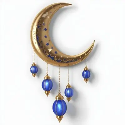 Digital Painting A Crescent Moon Shaped Wall Hanging