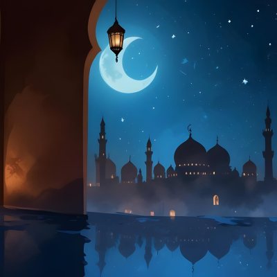 Digital Painting A Lantern With Intricate Patterns Casting A Warm Glow On Wet Cobblestones With An Arched Building And Streetlights Blurred In The Background Creating A Mystical Atmosphere Bold And Slim Lines Brus 7 97b4
