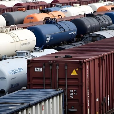 Rows Of Cargo Containers And Tanker Trucks In An Industrial Storage Yard 7 1578