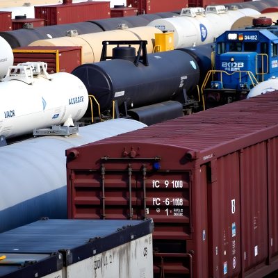 Rows Of Cargo Containers And Tanker Trucks In An Industrial Storage Yard 8 622f