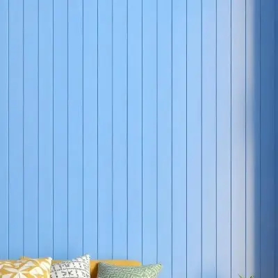 A Blue Wooden Wall With Vertical Planks A Cushions In The Foreground 15 C316