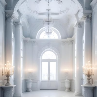 A Grand Ornate White Interior With Arched Windows Columns And Chandeliers Creating A Luxurious And Elegant Atmosphere 29 A1e3