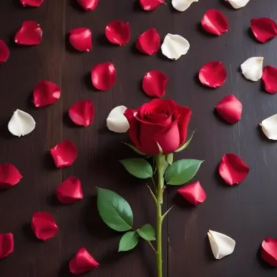 35mm Film Photography Red Rose Petals Scattered On A Wooden Surface The Petals Vary In Orientation And Overlap Slightly Creating A Vibrant Contrast Against The Dark Wood White Rose Petals Scattered On A Metal Surface 15 6163