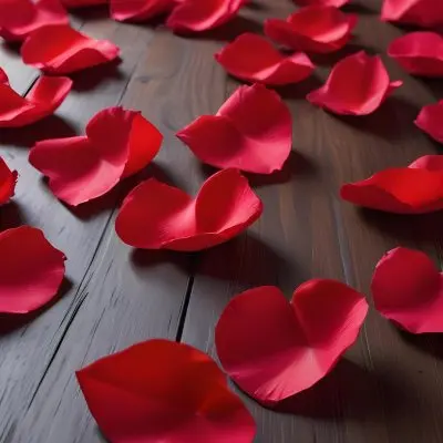 35mm Film Photography Red Rose Petals Scattered On A Wooden Surface The Petals Vary In Orientation And Overlap Slightly Creating A Vibrant Contrast Against The Dark Wood White Rose Petals Scattered On A Metal Surface 23 Dcf6