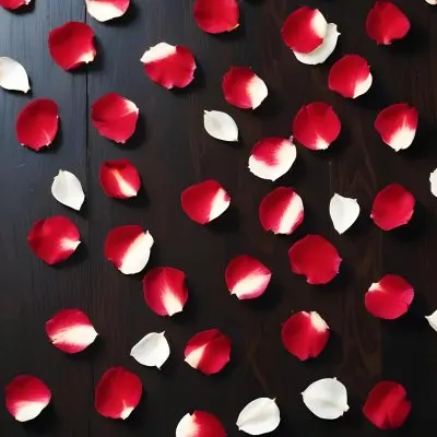 35mm Film Photography Red Rose Petals Scattered On A Wooden Surface The Petals Vary In Orientation And Overlap Slightly Creating A Vibrant Contrast Against The Dark Wood White Rose Petals Scattered On A Metal Surface 25 9cec