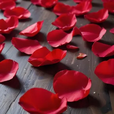 35mm Film Photography Red Rose Petals Scattered On A Wooden Surface The Petals Vary In Orientation And Overlap Slightly Creating A Vibrant Contrast Against The Dark Wood White Rose Petals Scattered On A Metal Surface 34 E2f7
