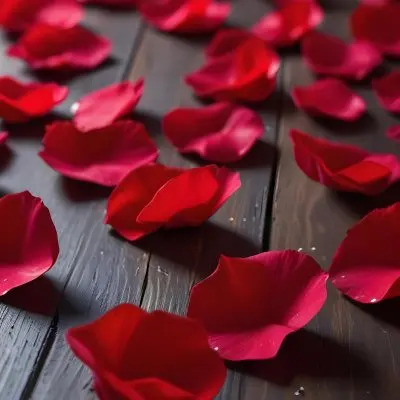 35mm Film Photography Red Rose Petals Scattered On A Wooden Surface The Petals Vary In Orientation And Overlap Slightly Creating A Vibrant Contrast Against The Dark Wood White Rose Petals Scattered On A Metal Surface 8 54a9