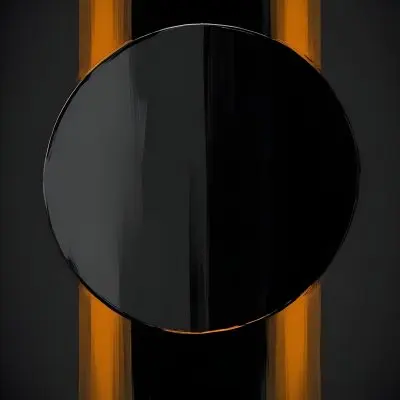 3d Model A Black Circle With A Black Outline In The Center Of A Black Background With Two Vertical Black Lines Figure Octane Render Volumetric Highly Detailed Videogame Aesthetic 6 8aac