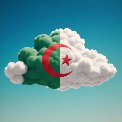 3d Model A Cloud With The Colors Of The Flag Of Algeria Green And White With A Red Crescent And Star In A Blue Sky Figure Octane Render Volumetric Highly Detailed Videogame Aesthetic 2 9b54