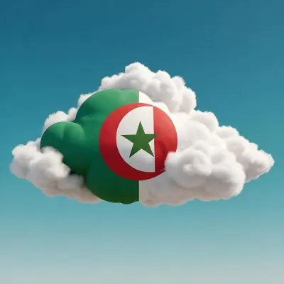 3d Model A Cloud With The Colors Of The Flag Of Algeria Green And White With A Red Crescent And Star In A Blue Sky Figure Octane Render Volumetric Highly Detailed Videogame Aesthetic 9 16cf
