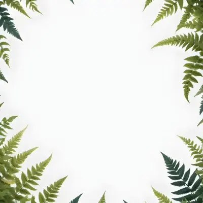 3d Model A Light Background With Decorative Green Leaves And Ferns Arranged At The Corners Creating A Frame Like Effect The Leaves Vary In Shape And Size With Some Featuring Hints Of Blue And Yellow Accents The Cente 11 5946