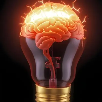 3d Model A Light Bulb With A Brain Inside The Brain Is Glowing The Background Is Black Figure Octane Render Volumetric Highly Detailed Videogame Aesthetic 16 3dae