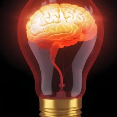 3d Model A Light Bulb With A Brain Inside The Brain Is Glowing The Background Is Black Figure Octane Render Volumetric Highly Detailed Videogame Aesthetic 8 A992