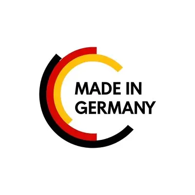 A Logo Featuring The Text Made In Germany In