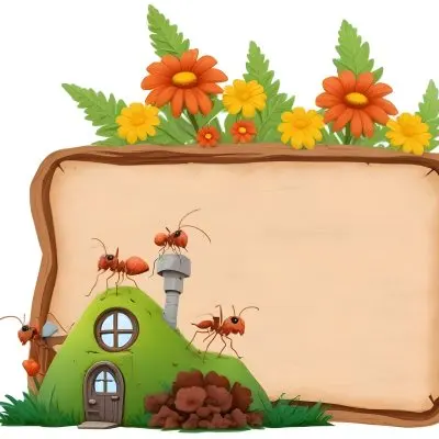 A Whimsical Scene Featuring A Green Ant Hill