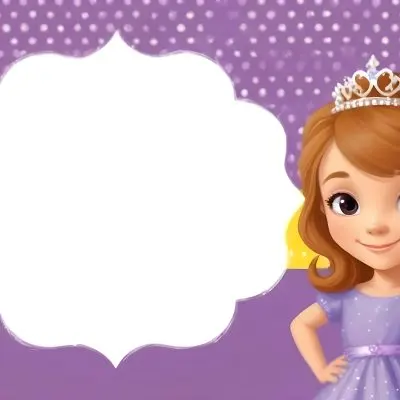 3d Model A Young Girl With Light Brown Hair Wearing A Tiara And A Purple Dress Smiling And Posing With Her Right Hand On Her Hip The Background Is Purple With White Polka Dots And A Blank White Area For Text Figure 20 Bf6a