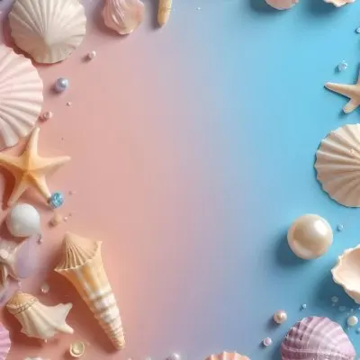 3d Model Seashells Pearls And Other Marine Elements On A Pastel Colored Background Figure Octane Render Volumetric Highly Detailed Videogame Aesthetic 10 3176