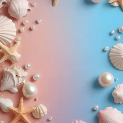 3d Model Seashells Pearls And Other Marine Elements On A Pastel Colored Background Figure Octane Render Volumetric Highly Detailed Videogame Aesthetic 11 9914