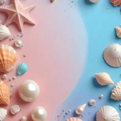 3d Model Seashells Pearls And Other Marine Elements On A Pastel Colored Background Figure Octane Render Volumetric Highly Detailed Videogame Aesthetic 13 6317