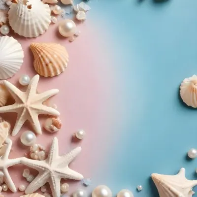 3d Model Seashells Pearls And Other Marine Elements On A Pastel Colored Background Figure Octane Render Volumetric Highly Detailed Videogame Aesthetic 4 B0c2