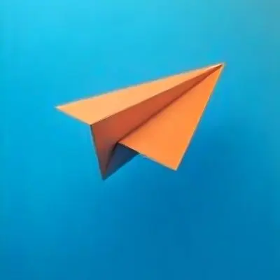 A Blue Paper Airplane Flying In The Air Blue And Orange Gradient Background 30 A693