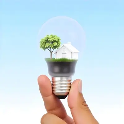 A Brown Hand Holding A Light Bulb With A Tree A House And Grass Inside The Background Is A Light Blue Sky 18 0f8c