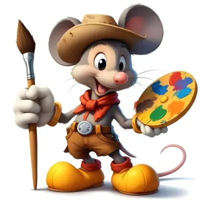 A Cartoon Mouse Character Wearing A Cowboy Hat And