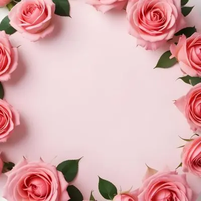 A Circular Arrangement Of Pink Roses Surrounding A Blank Pink Circle In The Center The Background Is White Enhancing The Vibrant Colors Of The Roses 28 9ac8