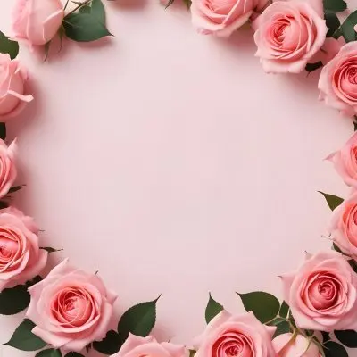 A Circular Arrangement Of Pink Roses Surrounding A Blank Pink Circle In The Center The Background Is White Enhancing The Vibrant Colors Of The Roses 42 A44e