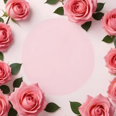 A Circular Arrangement Of Pink Roses Surrounding A Blank Pink Circle In The Center The Background Is White Enhancing The Vibrant Colors Of The Roses 46 3e1a