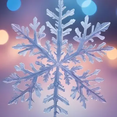A Close Up Of A Large Intricate Snowflake Against A Soft Blurred Pink And Blue Background With Glowing Bokeh Lights 5 5cc7