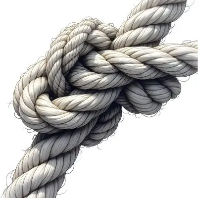 A Detailed Drawing Of A Rope Tied In A Knot Showcasing The Intricate Texture And Form Of The Intertwined Strands On White Background 19 54bf