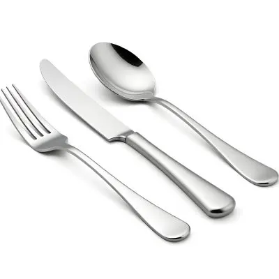 A Fork A Knife And A Spoon Made Of Stainless Steel On A White Background 1 F73e