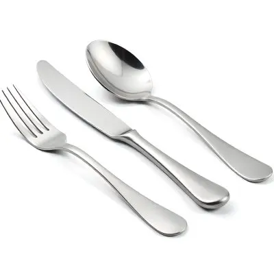 A Fork A Knife And A Spoon Made Of Stainless Steel On A White Background 15 4a28