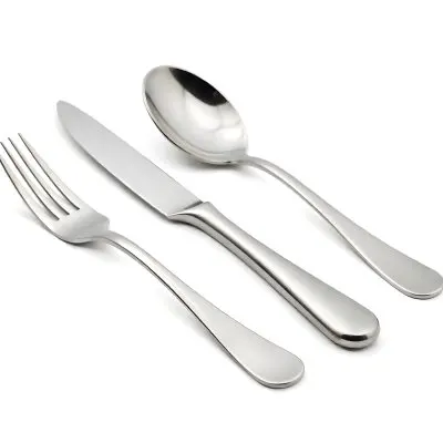 A Fork A Knife And A Spoon Made Of Stainless Steel On A White Background 19 Be0b
