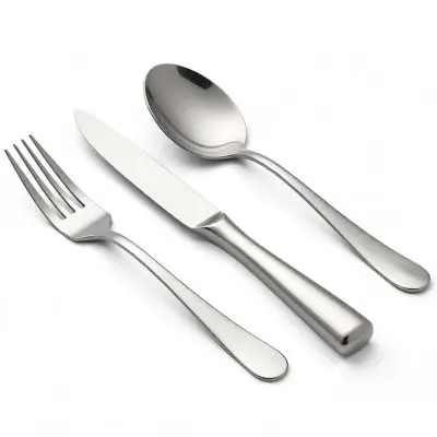 A Fork A Knife And A Spoon Made Of Stainless Steel On A White Background 4 09b0