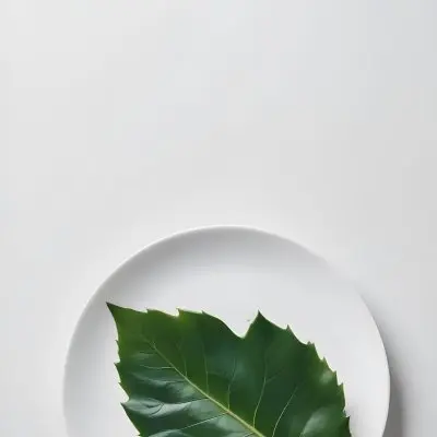 A Green Leaf On A White Plate Minimalist Composition Clean And Bright Aesthetic Soft Lighting White Background Nature Inspired Simple And Elegant Fresh And Organic 31 A7d1