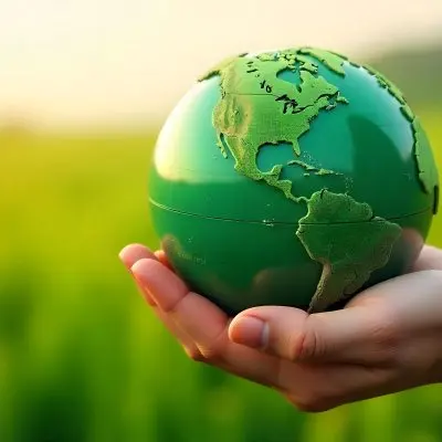 A Hand Holding A Green Earth Globe The Globe