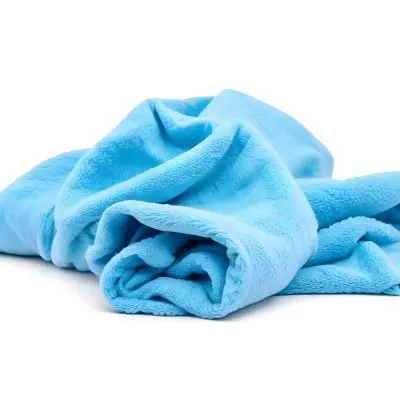 A Light Blue Towel Terrycloth Texture Folded And Crumpled Soft And Absorbent For Drying Or Cleaning On A White Background 3 Fc8d