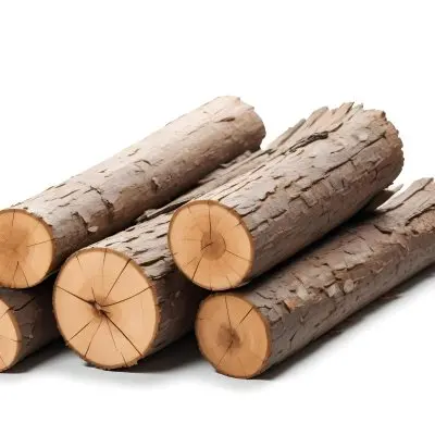 A Pile Of Firewood Logs With Bark Arranged In A Stack Showing The Texture And The Rough Texture Of The Bark On A White Background 19 Ff69