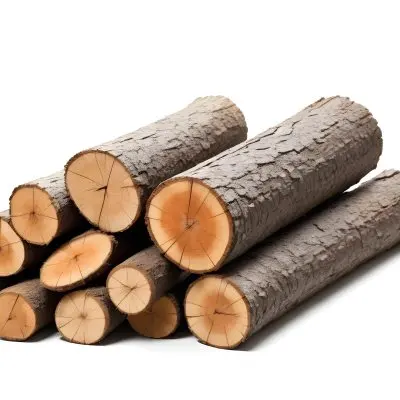 A Pile Of Firewood Logs With Bark Arranged In A Stack Showing The Texture And The Rough Texture Of The Bark On A White Background 20 9717