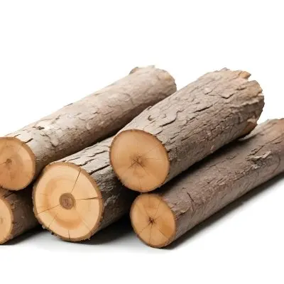A Pile Of Firewood Logs With Bark Arranged In A Stack Showing The Texture And The Rough Texture Of The Bark On A White Background 33 A879