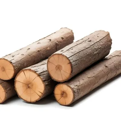 A Pile Of Firewood Logs With Bark Arranged In A Stack Showing The Texture And The Rough Texture Of The Bark On A White Background 5 E0fa