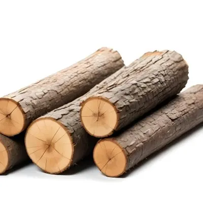 A Pile Of Firewood Logs With Bark Arranged In A Stack Showing The Texture And The Rough Texture Of The Bark On A White Background 6 8e27