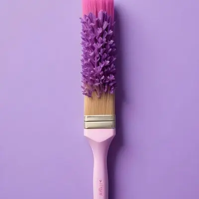 A Pink Paintbrush With Purple Lilac Flowers On A Light Purple Background 27 6db1